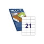 Multi-3 Etiquetas Adhesivas Blancas 70x42,4mm A4 Cantos Rectos